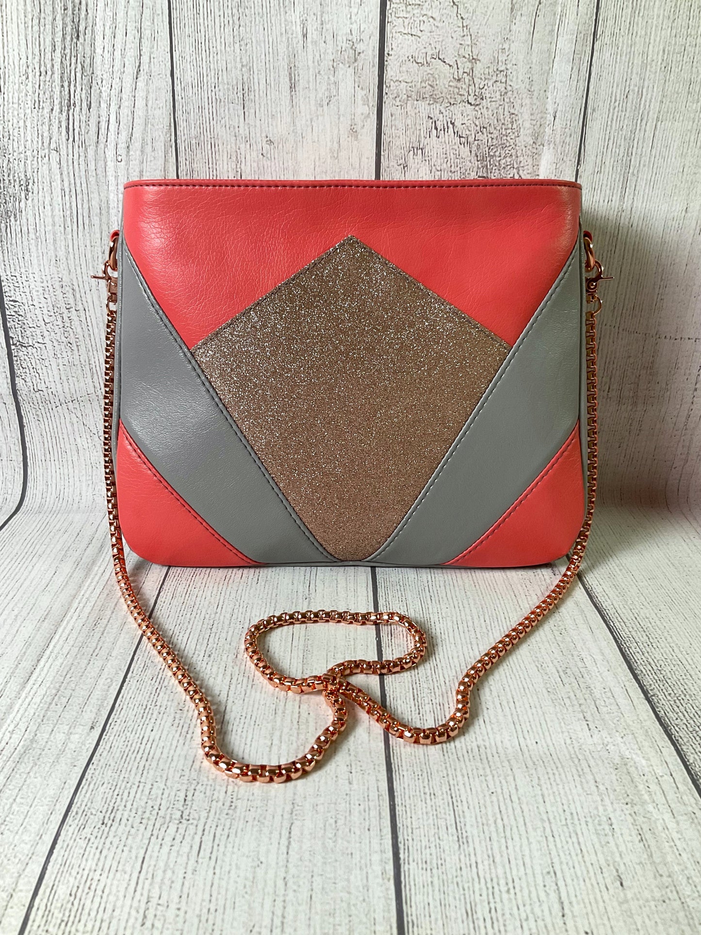 Custom Coral Diamond Crossbody