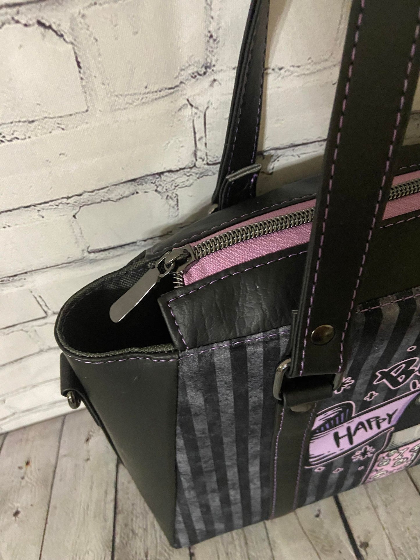 Custom "Black is my happy color" Handbag