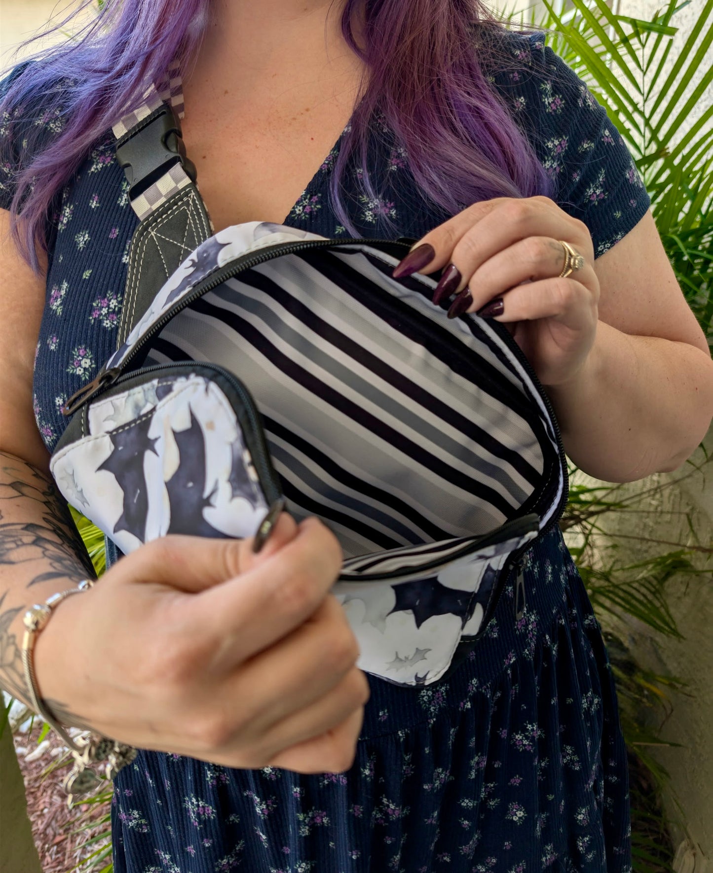 Custom Grey Bat Waist Bag