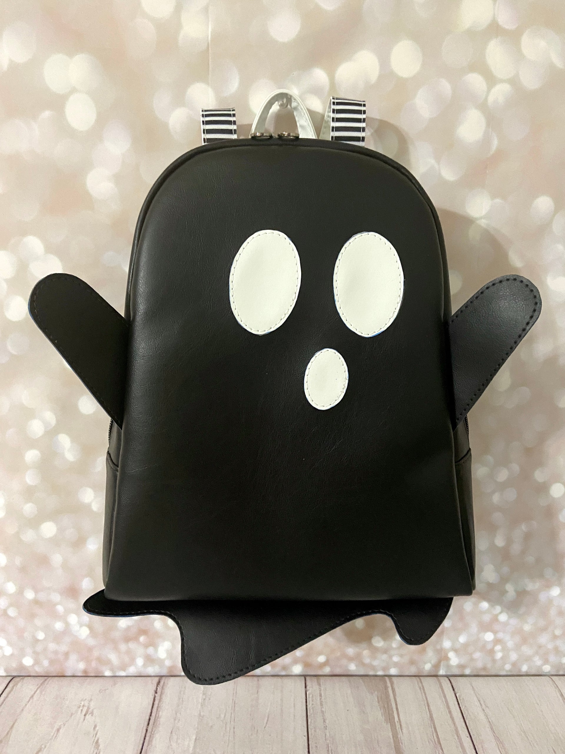 ghost mini backpack Custom Black Ghost Mini Backpack – SewFlo Sewing