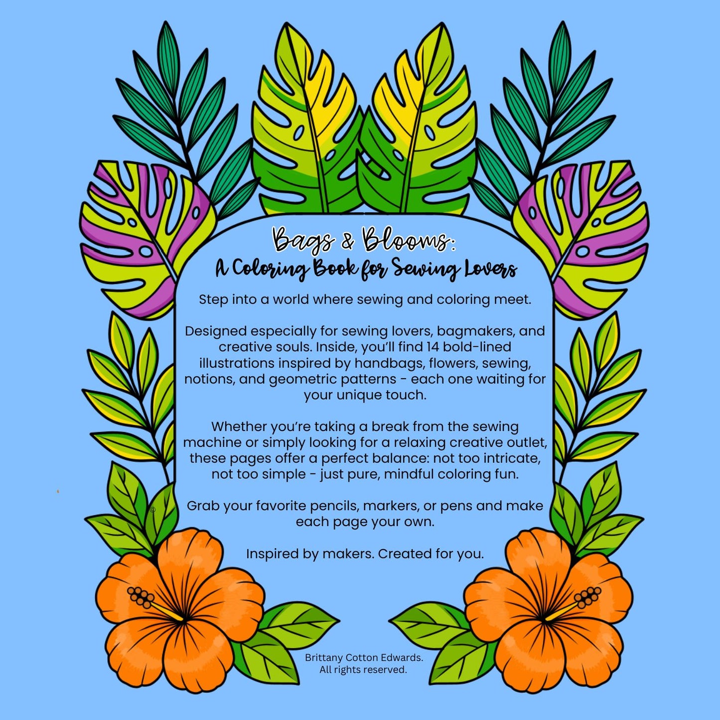 Bags & Blooms Coloring Book (PDF & PNG)