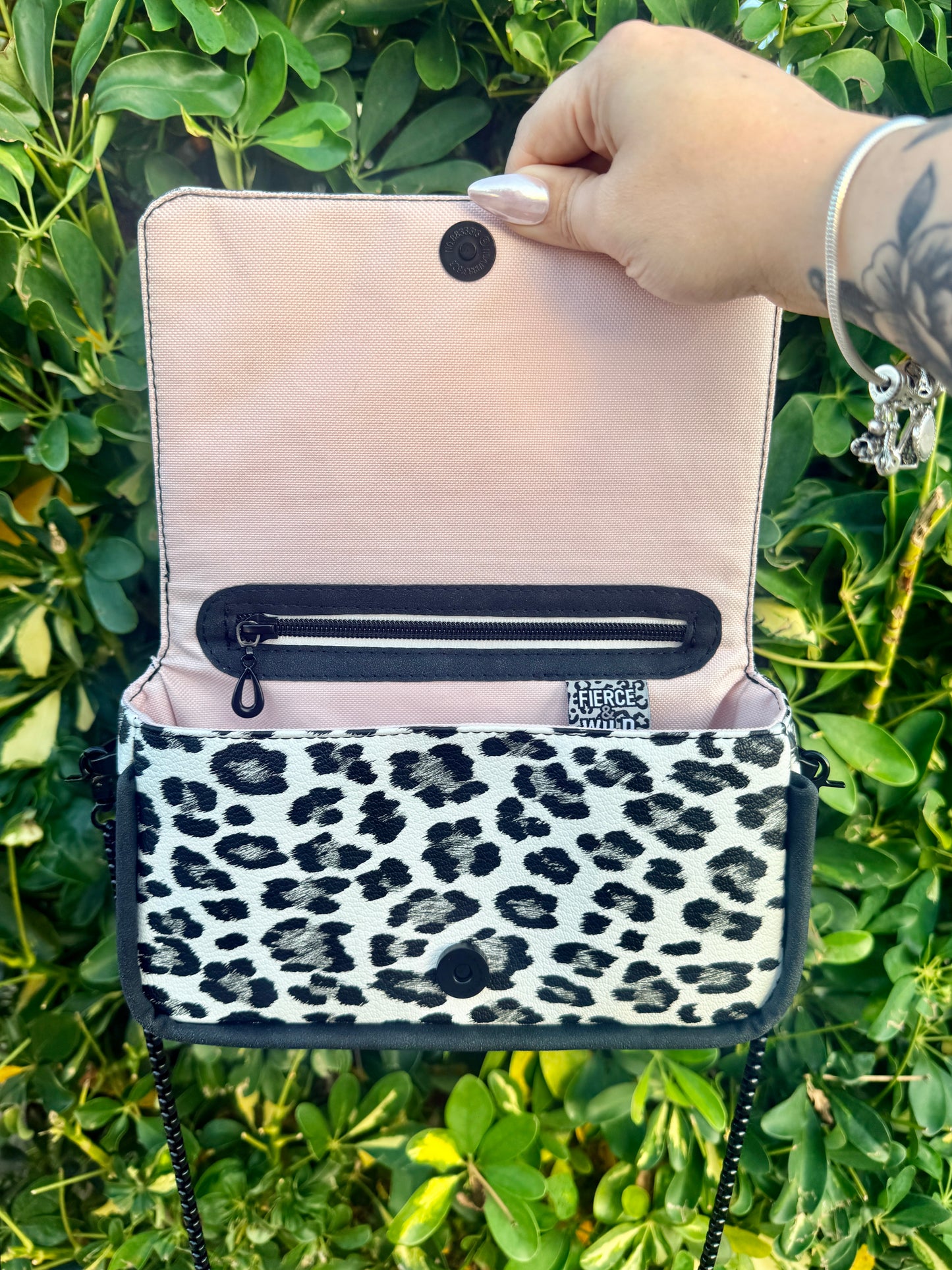 Custom White Leopard Bag