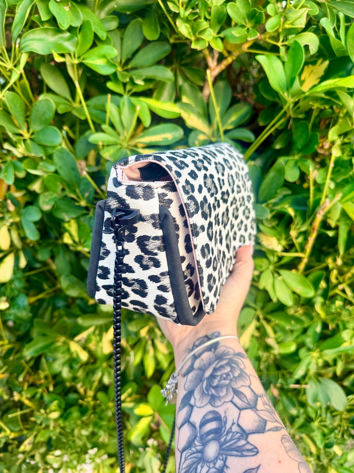 Custom White Leopard Bag