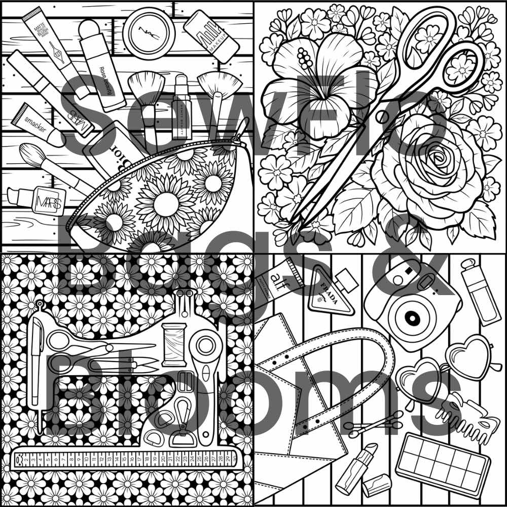 Bags & Blooms Coloring Book (PDF & PNG)