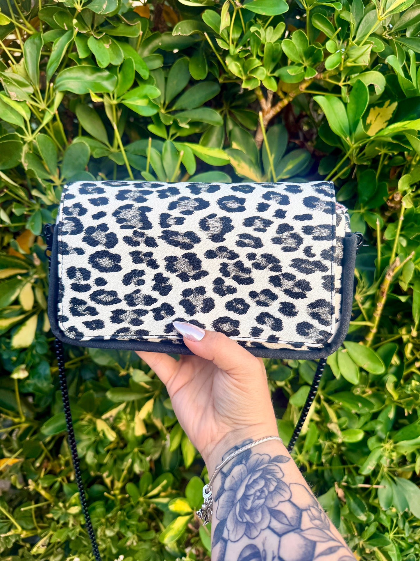 Custom White Leopard Bag