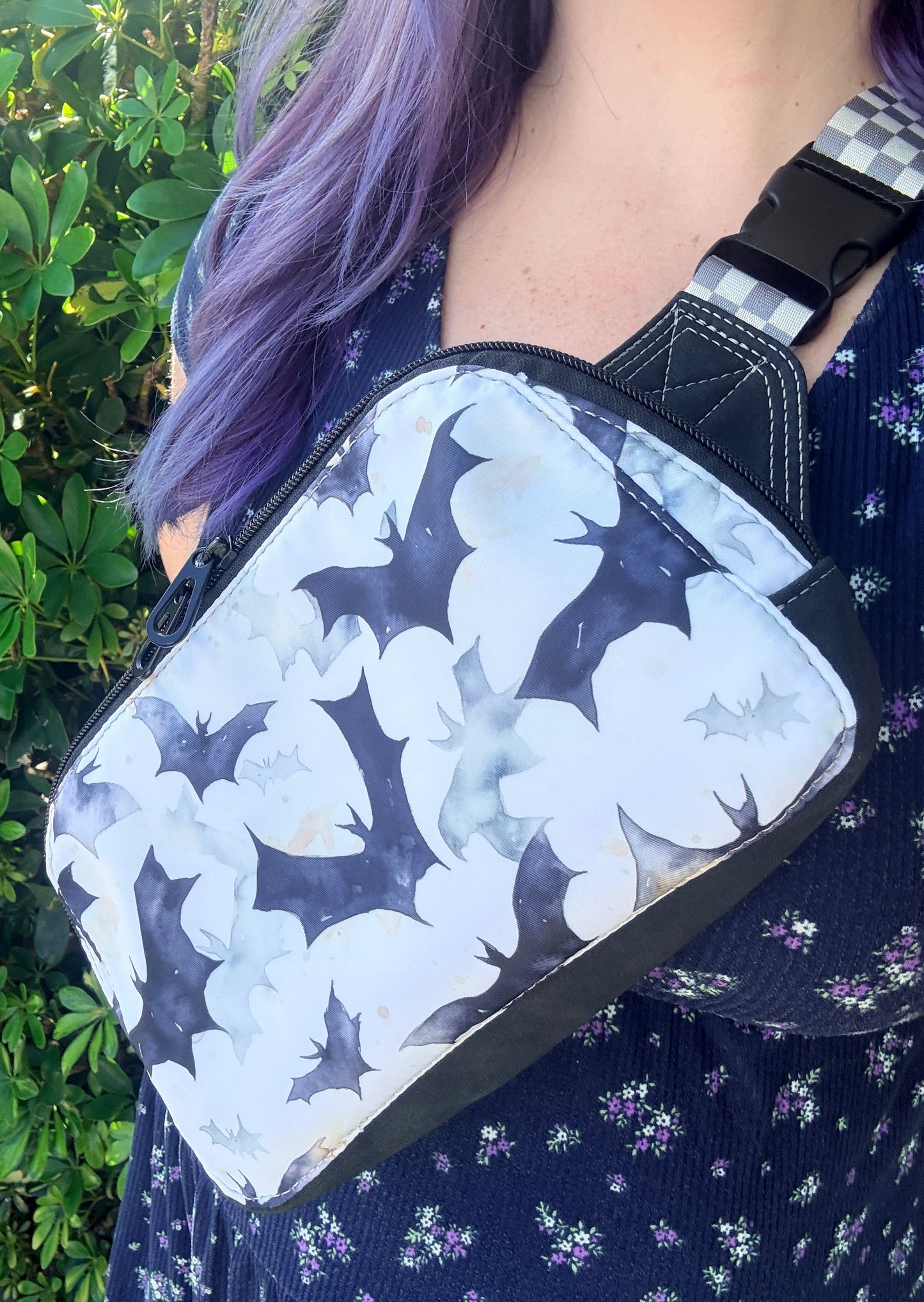 Custom Grey Bat Waist Bag