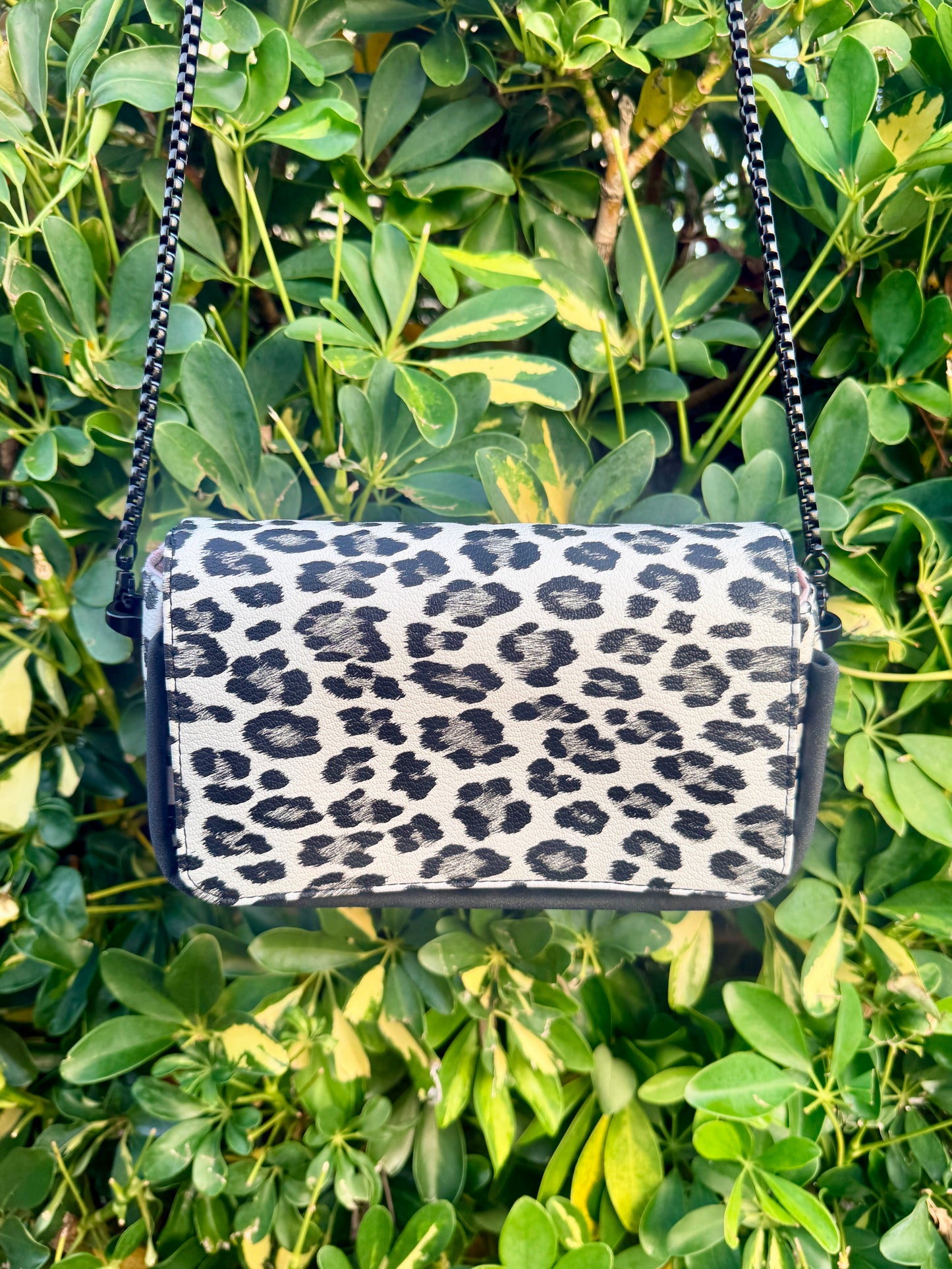 Custom White Leopard Bag