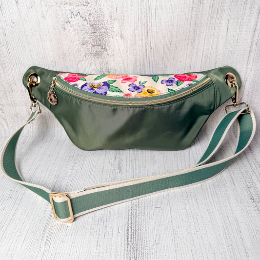 Custom Moss & Floral Hip Bag
