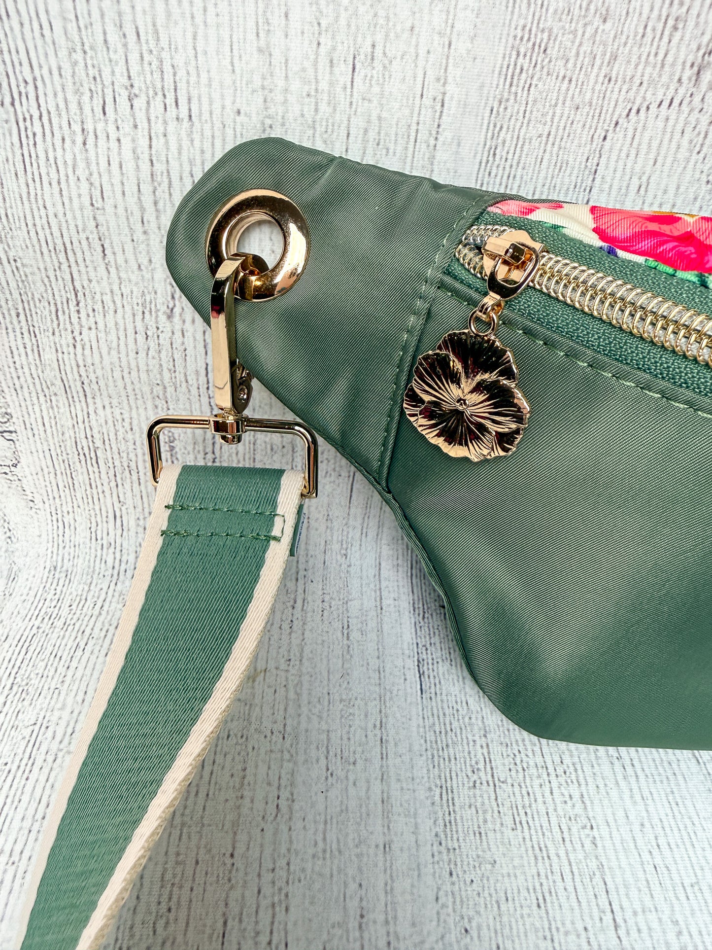 Custom Moss & Floral Hip Bag
