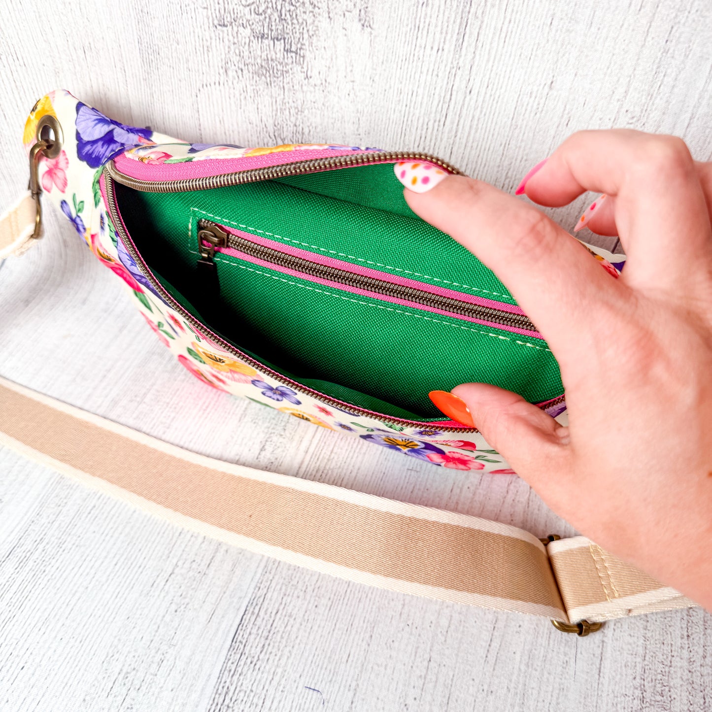Custom Spring Floral Hip Bag
