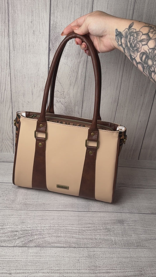 Custom Neutral Leopard Sapphire Handbag